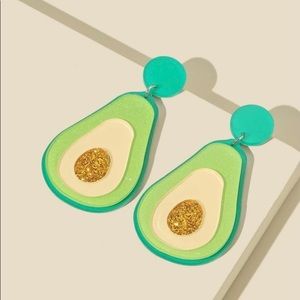 Acrylic Dangle Avocado Earrings